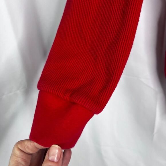 Polaris Racing Red Hooded 100% Cotton Full Zip Thermal Sweatshirt Size Medium - Picture 7 of 13